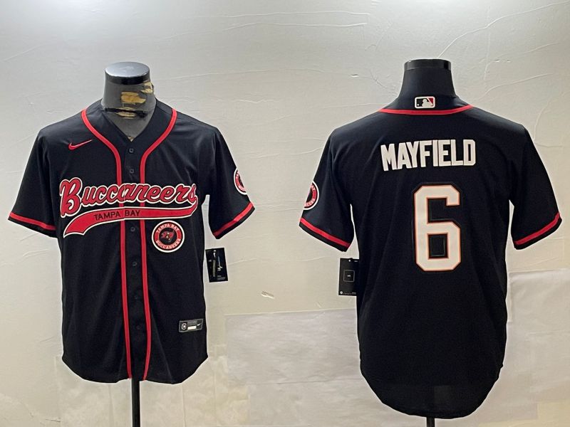 Men Tampa Bay Buccaneers #6 Mayfield Black Joint Name 2024 Nike Limited NFL Jersey style 3->oakland raiders->NFL Jersey
